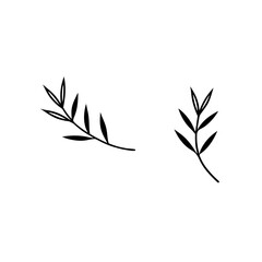  soft blue olive branch hand illustration border  