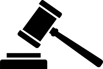 Gavel and Sound Block Minimalist Vector Black