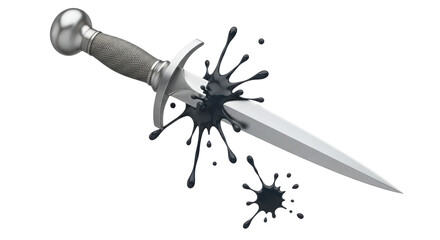 Isolated Dagger with Ink Splash
