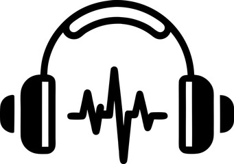 Audio Headset with Equalizer Wave Outline