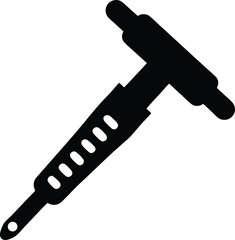 Rolling pin icon in black and white for culinary design websites and food illustrations for baking content featuring pastry dough