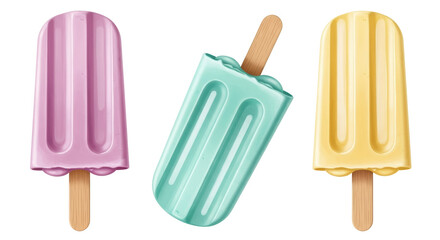 Isolated Three Popsicles