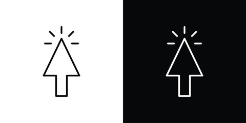 Cursor icon logo vector designs. icon set in a black and white strokes