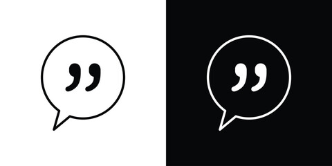 Comment quote icon logo vector designs. icon set in a black and white strokes