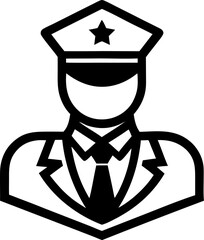 Law Enforcement Officer Icon Line Art Vector Illustration