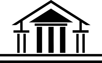 Law Firm Building Icon Line Art Vector Illustration