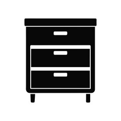 Single drawer dresser shown in modern flat silhouette style for simple storage furniture