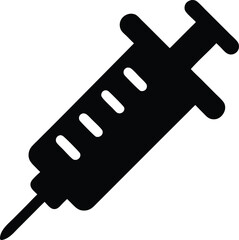 Silhouette of medical syringe representing vaccination healthcare and pharmaceutical industry used for injection or prevention and treatment of diseases