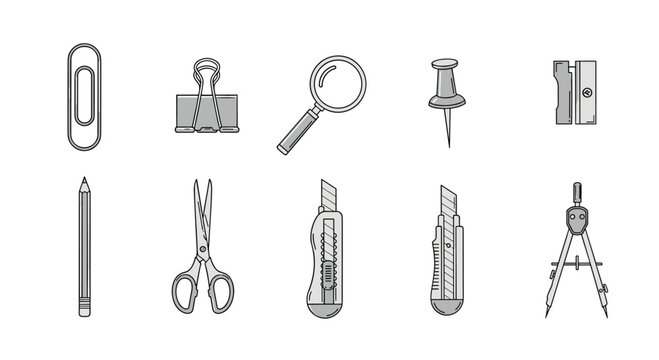 Essential stationery tools for artists students and office professionals for creative work and daily tasks