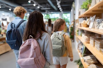 Students browse for supplies during back-to-school promotions Generative AI