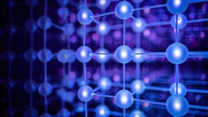 Glowing Blue Network Grid with Abstract Connections