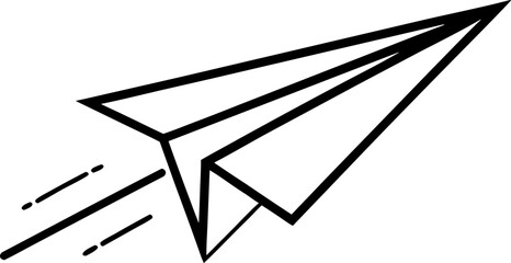 Paper Airplane Symbolizing Business Launch Line Art