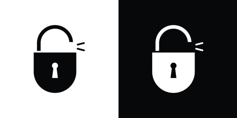Unlock icon symbol. simple flat symbol on blank background.