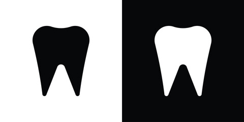Tooth icon symbol. simple flat symbol on blank background.