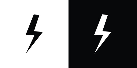 Thunder bolt icon symbol. simple flat symbol on blank background.