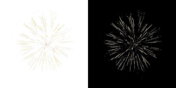 Festive fireworks on a transparent background. New Year's Eve, Christmas.