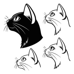 Black Shape Bundle Of Abstract Flower Bouquets In