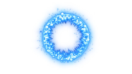 Cyan Magic Circle FX – Glowing Energy Element with Transparent Background (PNG)