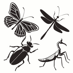 Black Graphic Bundle Of Mountain Goats In Various