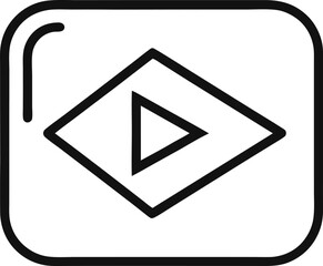 Video Tutorial Play Button Icon Line Art Vector Illustration