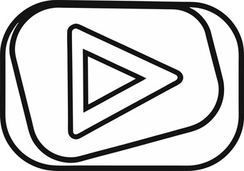 Online Learning Video Player Symbol Outline