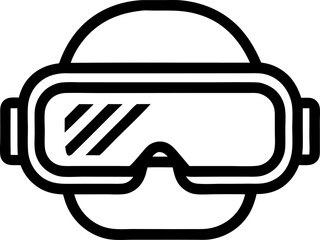 Virtual Reality Headset Icon Line Art Vector Illustration