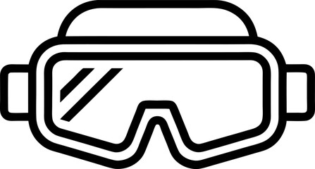 VR Goggles Technology Outline Graphic