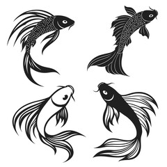 Set Of Wild Boar And Pig Silhouettes Charging