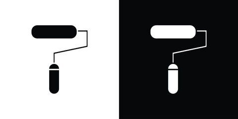 Paint roller icon symbol. simple flat symbol on blank background.