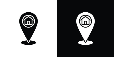 Home location icon symbol. simple flat symbol on blank background.