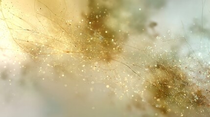 Obraz premium Dreamy Golden Sparkle A Luminous Display of Delicate Filaments and Shimmering Particles, Evoking a Sense of Magic and Wonder, Ideal for Festive Celebrations and Elegant Designs