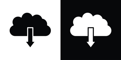 Cloud download icon symbol. simple flat symbol on blank background.
