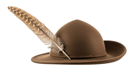 Isolated Traditional Tyrolean hat with feather