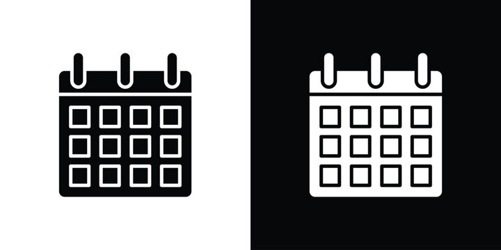 Calendar icon symbol. simple flat symbol on blank background.