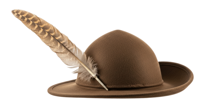Isolated Traditional Tyrolean hat with feather