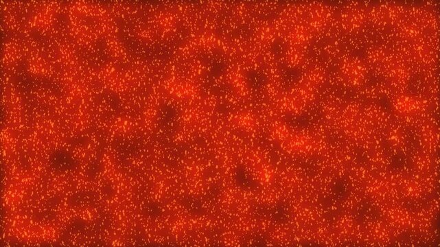 Fiery red orange glitter particles shimmering, Abstract hot lava or ember effect loop 