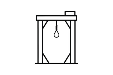 Naklejka premium Gallows with Noose Graphic Illustration Depicting Capital Punishment and Death Penalty in Silhouette stark silhouette illustration