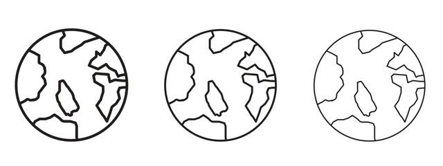 World icon symbol. Linear style sign for mobile concept