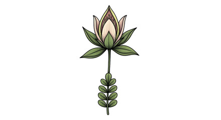 Isolated Stylized Lotus Flower