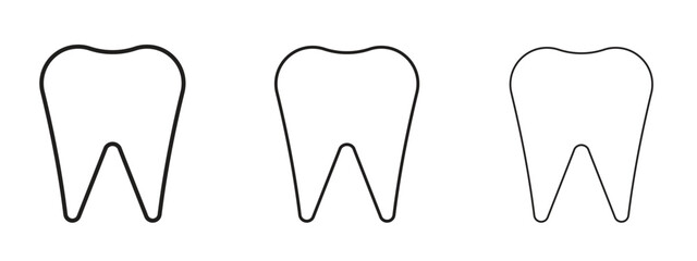 Tooth icon symbol. Linear style sign for mobile concept