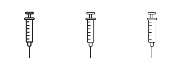 Syringe icon symbol. Linear style sign for mobile concept