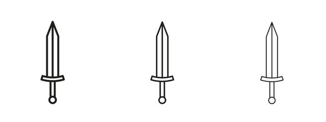 Sword icon symbol. Linear style sign for mobile concept