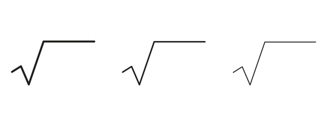 Square root icon symbol. Linear style sign for mobile concept