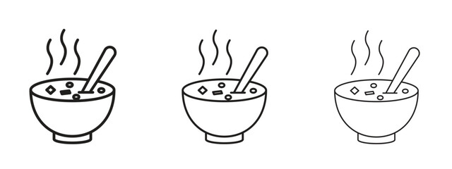 Soup icon symbol. Linear style sign for mobile concept