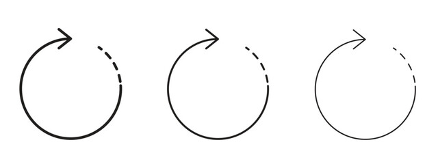 Rotate right icon symbol. Linear style sign for mobile concept