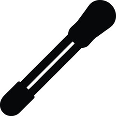 Black and White Thermometer Illustration for Temperature Measurement and Healthcare Applications Digital Vector Icon Style Isolated on White Background