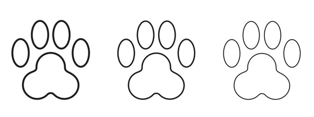 Paw icon symbol. Linear style sign for mobile concept