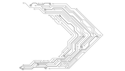 Abstract black circuit cyber direction on white design modern futuristic technology background vector