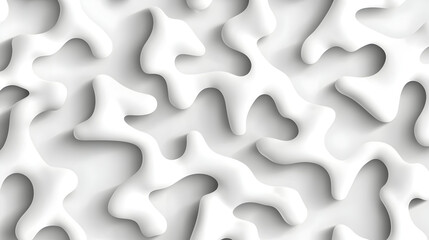 Abstract white blob pattern on a light background.  Delicate, organic shapes, smooth and flowing, creating a textured, three-dimensional effect