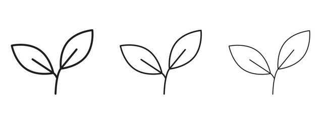 Leaf icon symbol. Linear style sign for mobile concept